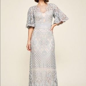 Tadashi Shoji Malian Flutter Lace Gown